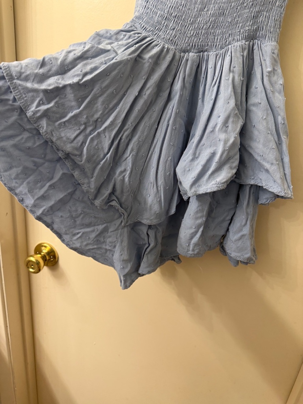 Princess Polly Light Blue Ruffled Tiered shorts romper Dress - 2 - Picture 5 of 6